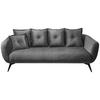 3-Sitzer-Sofa Baggio Grau B: 236 cm - Schwarz/Grau, MODERN, Holz/Textil (236/94/103cm) - Livetastic