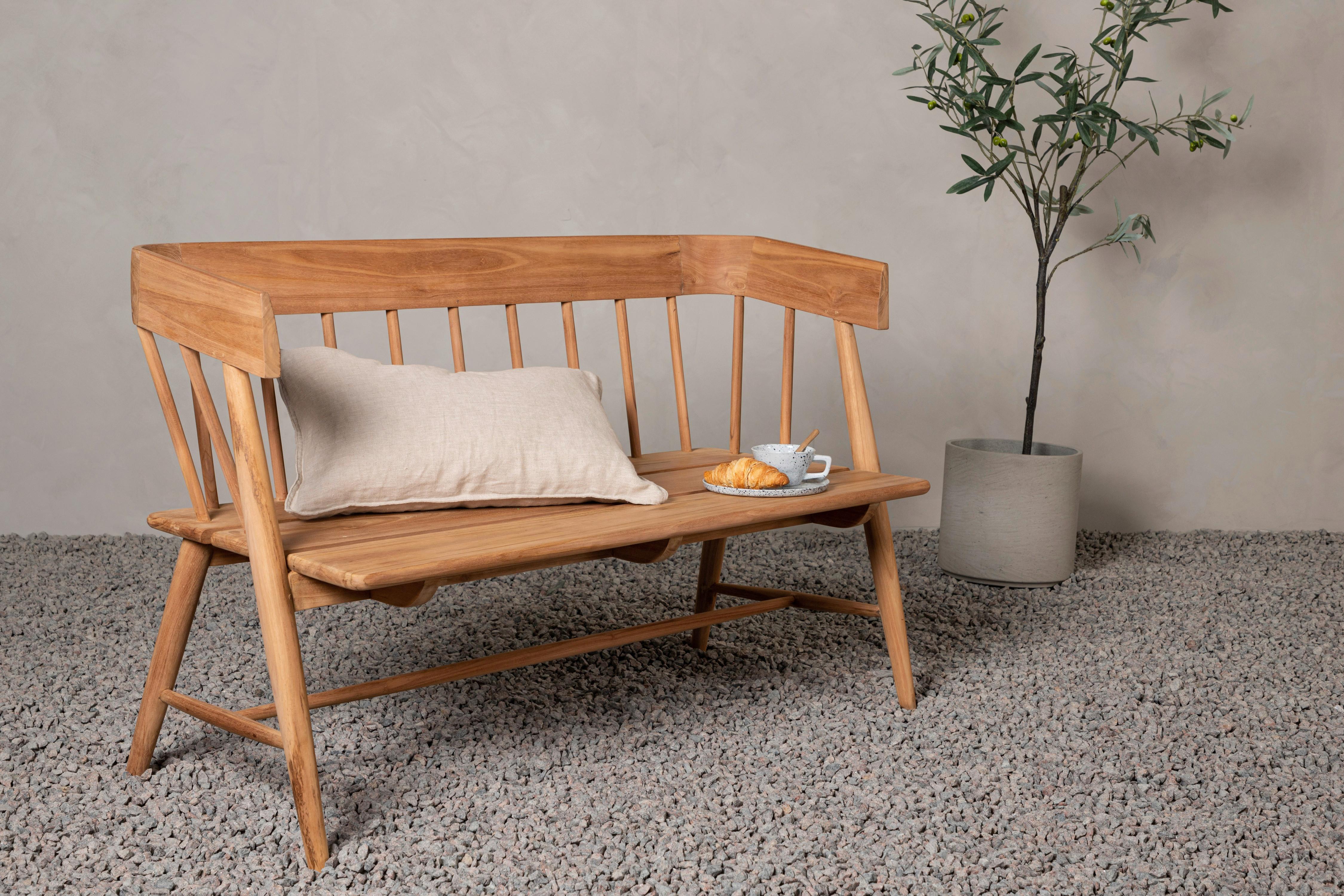 Gartenbank Teakholz 2-Sitzer Split - Teakfarben, KONVENTIONELL, Holz (58/85/132cm) - Gardenson