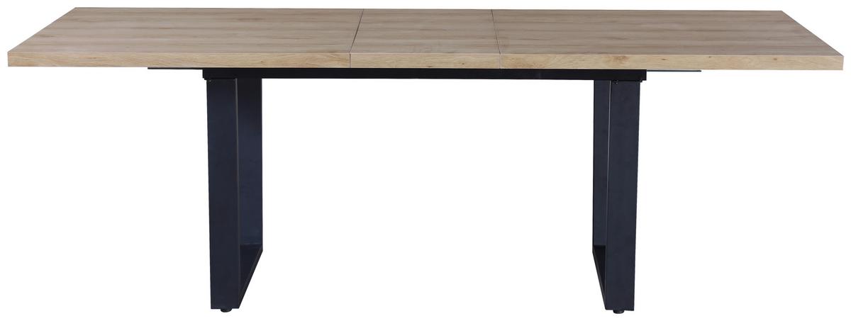 VÝSUVNÝ STŮL RUDI 180 AZ - černá/přírodní barvy, Moderní, kov/kompozitní dřevo (180 - 220/75/90cm)