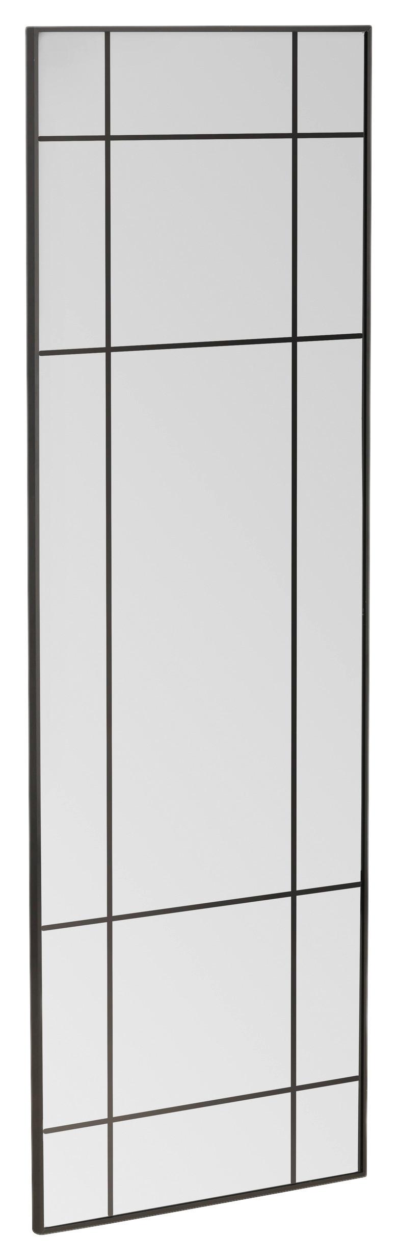 Wandspiegel Lake Schwarz B: 90 cm - Schwarz, MODERN, Glas/Metall (90/180/3cm) - P & B