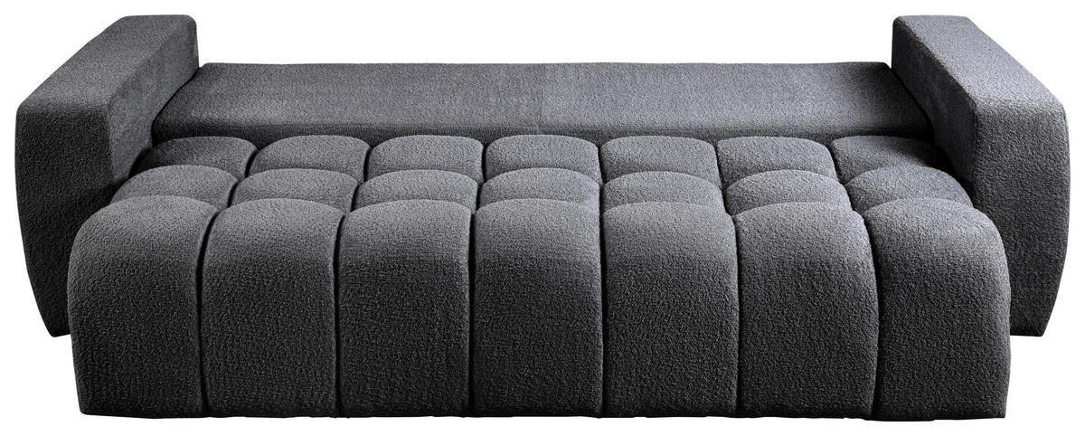 Schlafsofa Cloud Dunkelgrau B: 250 cm - Dunkelgrau/Schwarz, Basics, Textil (250/86/140cm) - Livetastic