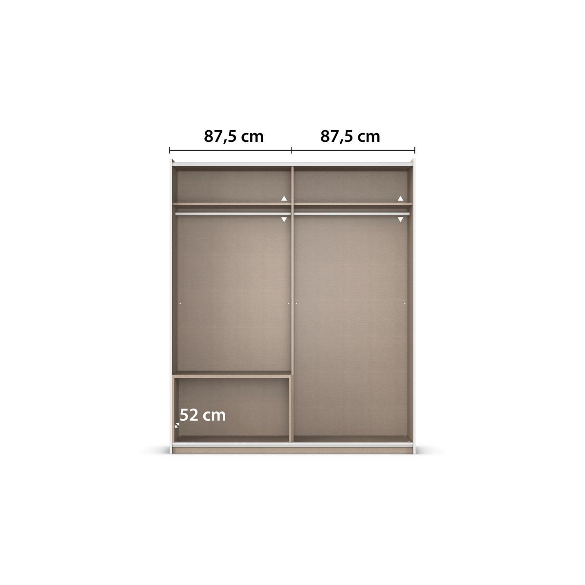Schwebetürenschrank Stoke Grau Weiß B: 175 cm - Weiß/Grau, MODERN, Holzwerkstoff (175/210/59cm) - Rauch Möbel