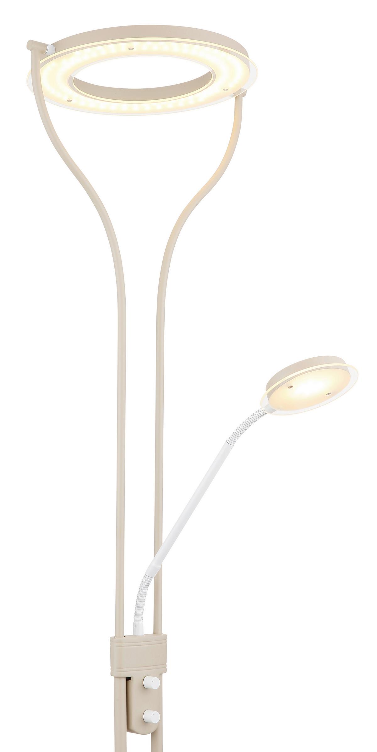 Led-stehleuchte Drehdimmer - Sandfarben/Klar, Design, Glas/Kunststoff (35/31/194cm) - Globo