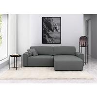 Ecksofa Chance, Grau S: 265x164 cm - Schwarz/Grau, MODERN, Textil (265/164cm) - Trendmanufaktur