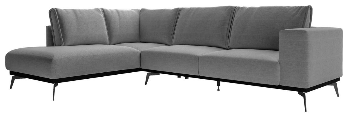 Sedacia súprava ISOLDE, ľavá, tmavosivá - čierna/tmavosivá, Design, kov/drevo (200/293cm) - MID.YOU
