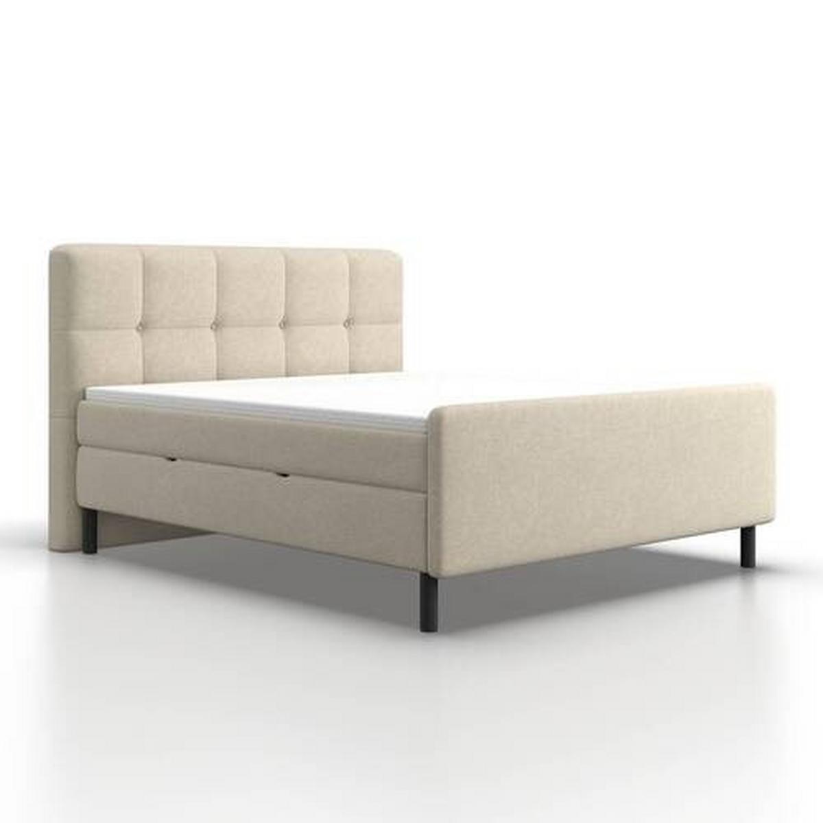 Posteľ boxspring MARBELLA 180x200, béžová - čierna/béžová, Modern, kov/drevo (180/200cm) - Bessagi Home