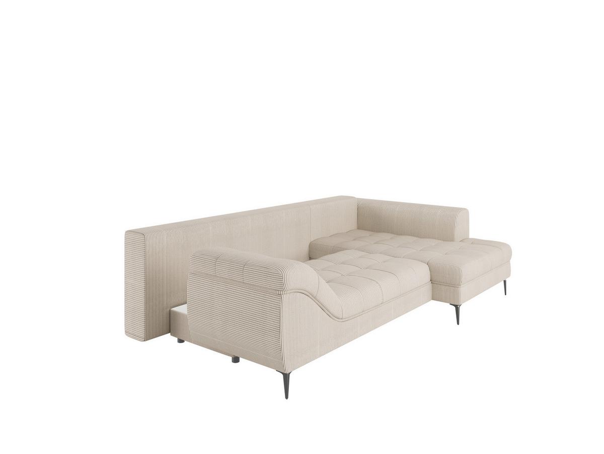 Ecksofa Welle Creme S: 177x276 Cm - Creme/Schwarz, Design, Textil (177/276cm) - MID.YOU