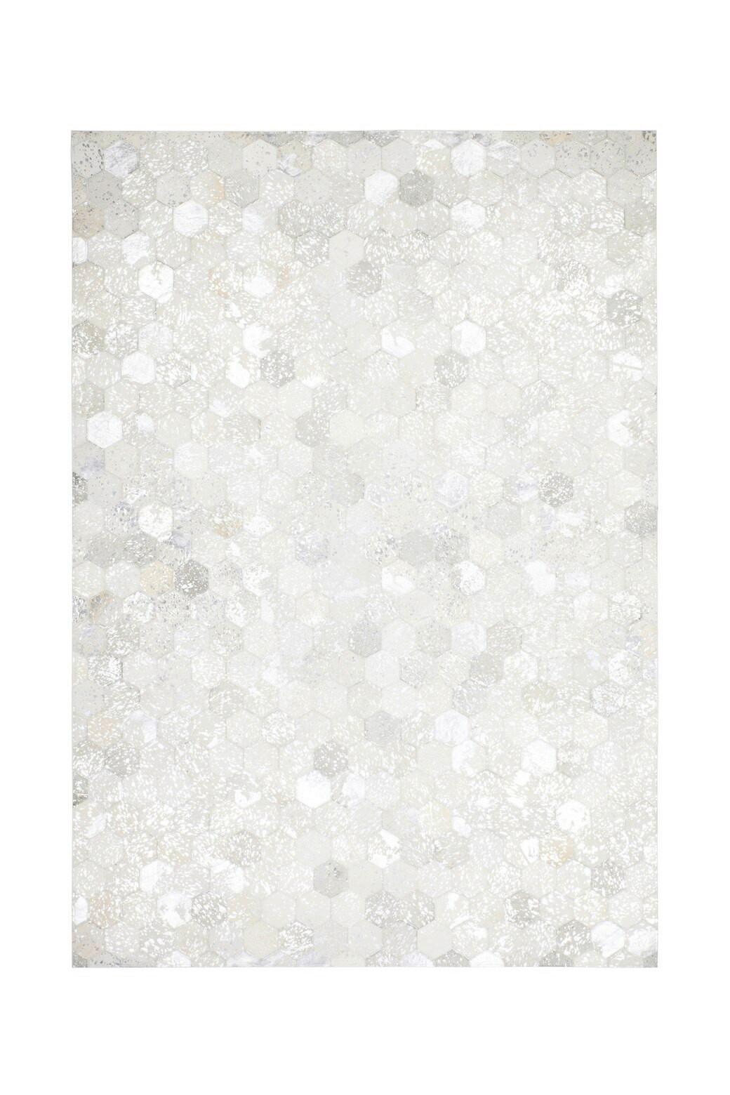 Flachwebteppich, 80x150 cm SPARK 210 GRAU / SILBER - Silberfarben/Grau, Design, Leder (80/150cm) - Novel