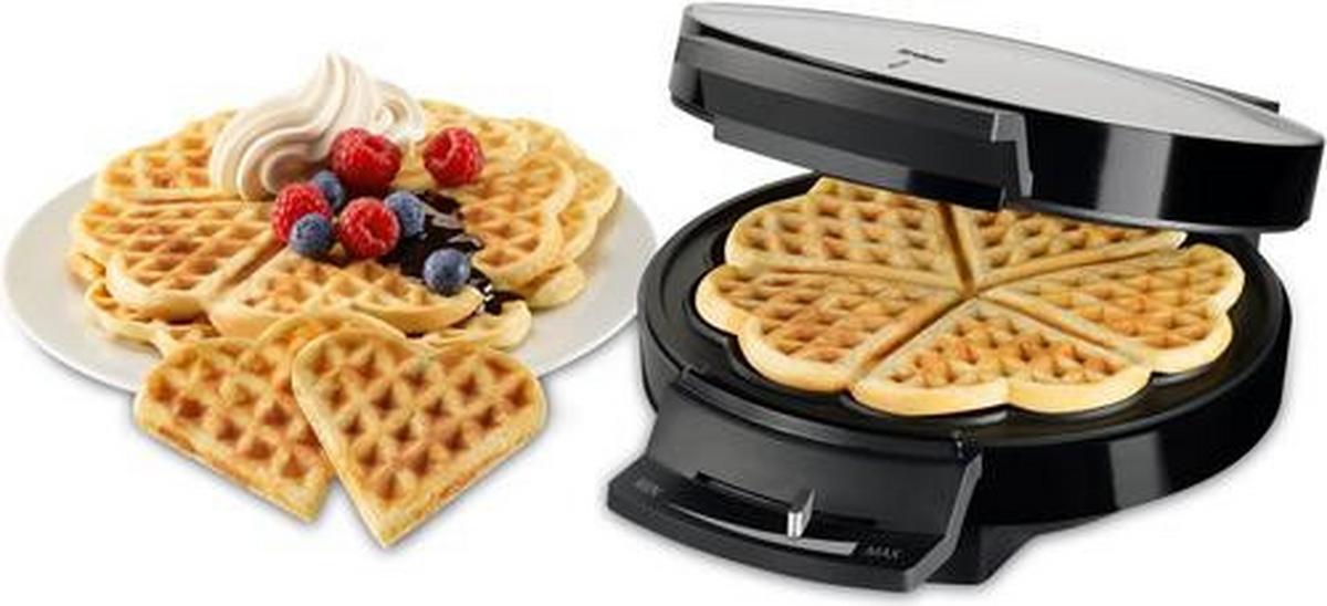 Waffeleisen Waffle Pleasure 1000 W mit Temperaturregler - Schwarz, MODERN, Kunststoff (26,5/19,5/8cm)