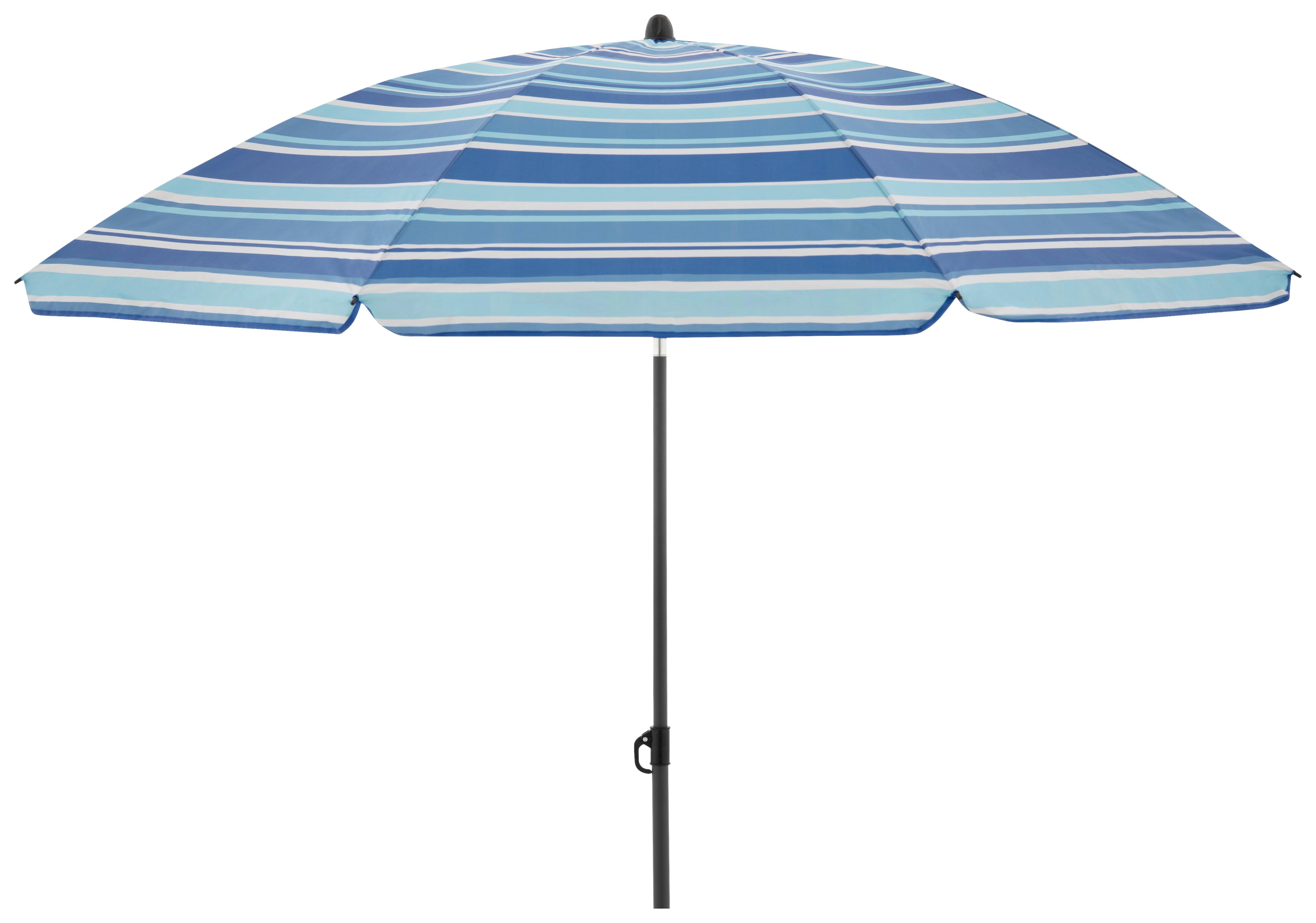 Sonnenschirm Gartenschirm Como Blau - Graublau/Anthrazit, Basics, Textil/Metall (165/203cm)