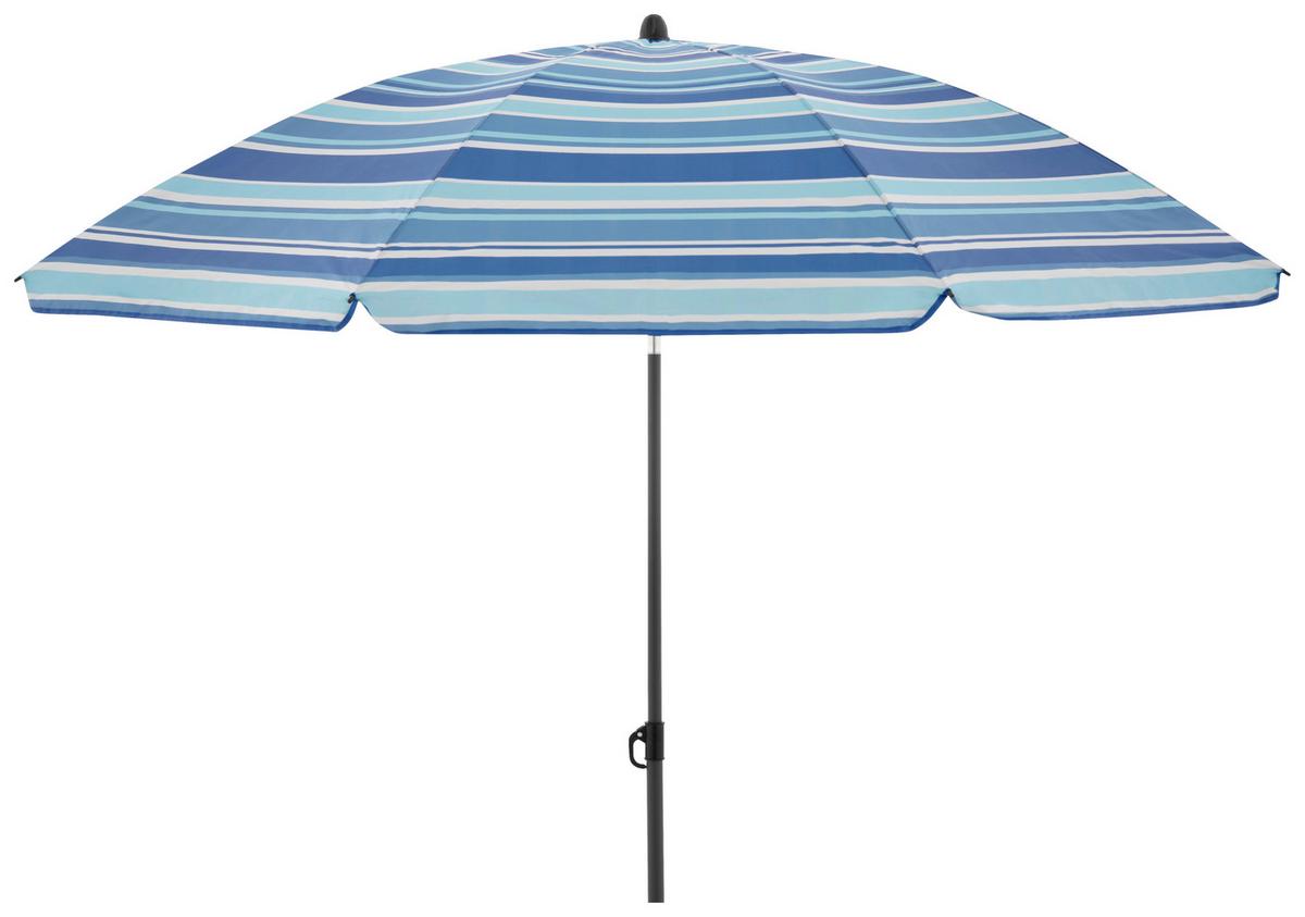 Sonnenschirm Gartenschirm Como Blau - Graublau/Anthrazit, Basics, Textil/Metall (165/203cm)