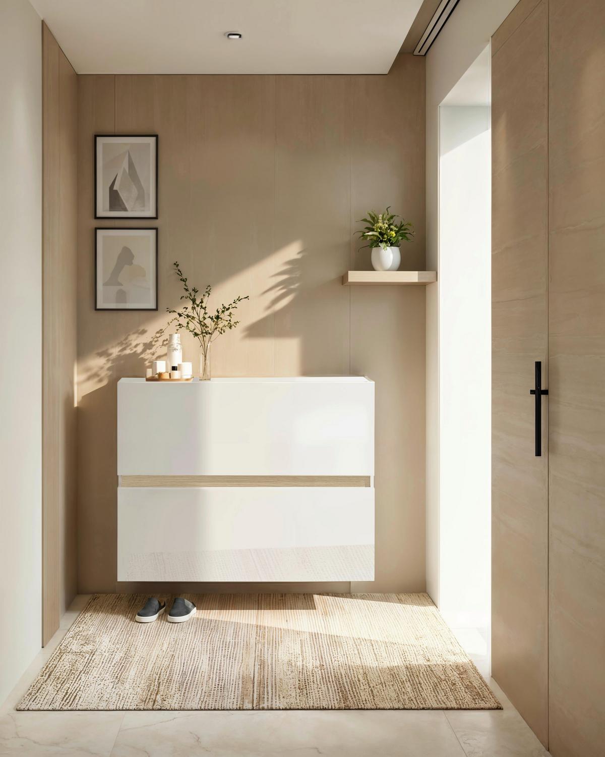 Schuhkipper Rainbow Eichefarben/weiß Hg B: 104 Cm - Eichefarben/Weiß Hochglanz, Design, Holzwerkstoff (104/82/29cm) - MID.YOU