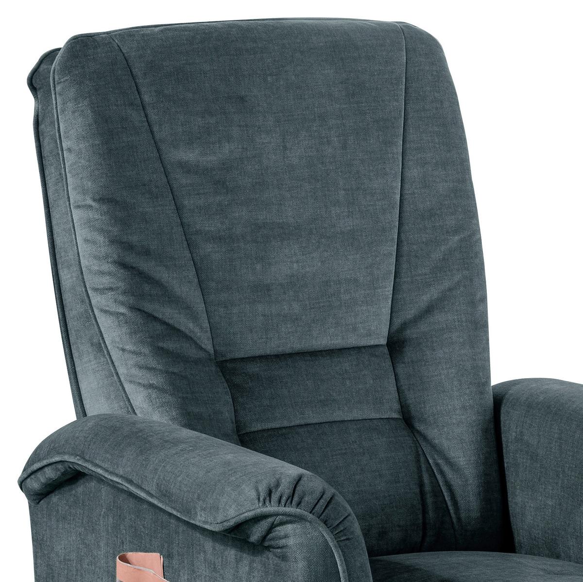 Fernsehsessel Harry Dunkelblau B: 77 cm - Schwarz/Dunkelblau, Design, Textil (77/107/88cm) - Livetastic