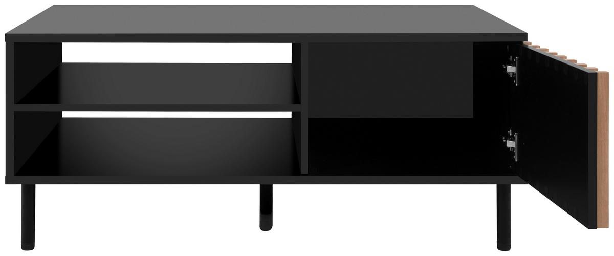 Couchtisch Monza 55a - Schwarz/Eiche Artisan, Design, Holzwerkstoff/Metall (110,5/67/47cm) - Livetastic