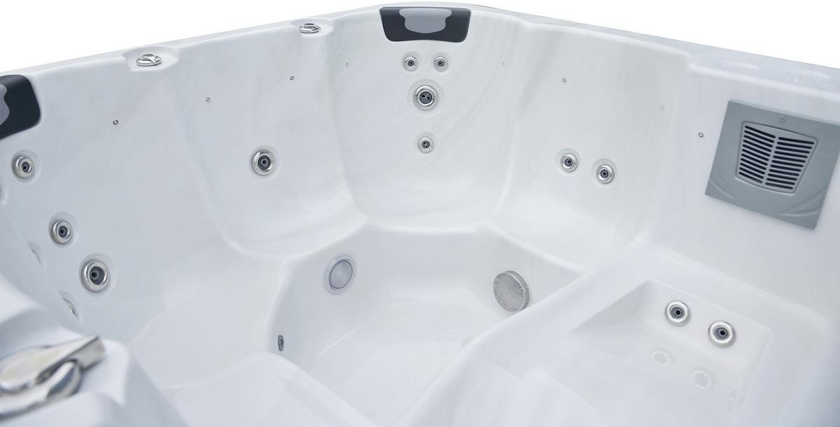 Whirlpool Acryl Rivoli 200x92x200 Cm - Weiß/Grau, Design, Holz/Kunststoff (200/92/200cm)