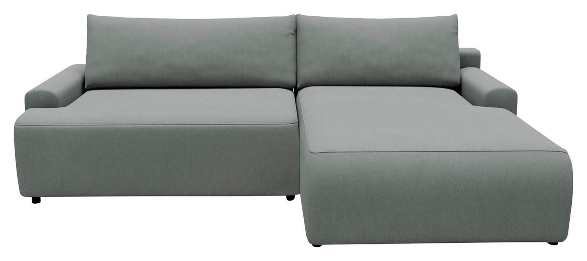 Eckschlafsofa Prag, Grau S: 253x167 cm - Schwarz/Grau, MODERN, Textil (253/167cm) - Trendmanufaktur
