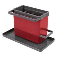 Spülorganizer 3-tlg Tidytex B/h/t: 24/13/14 Cm Kunststoff - Rot/Grau, Kunststoff (24/13/14cm)