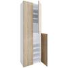 Schuhschrank Lona Weiß/Eiche Dekor B:70cm - Schwarz/Weiß, Design, Holzwerkstoff (70/220/40cm) - MID.YOU