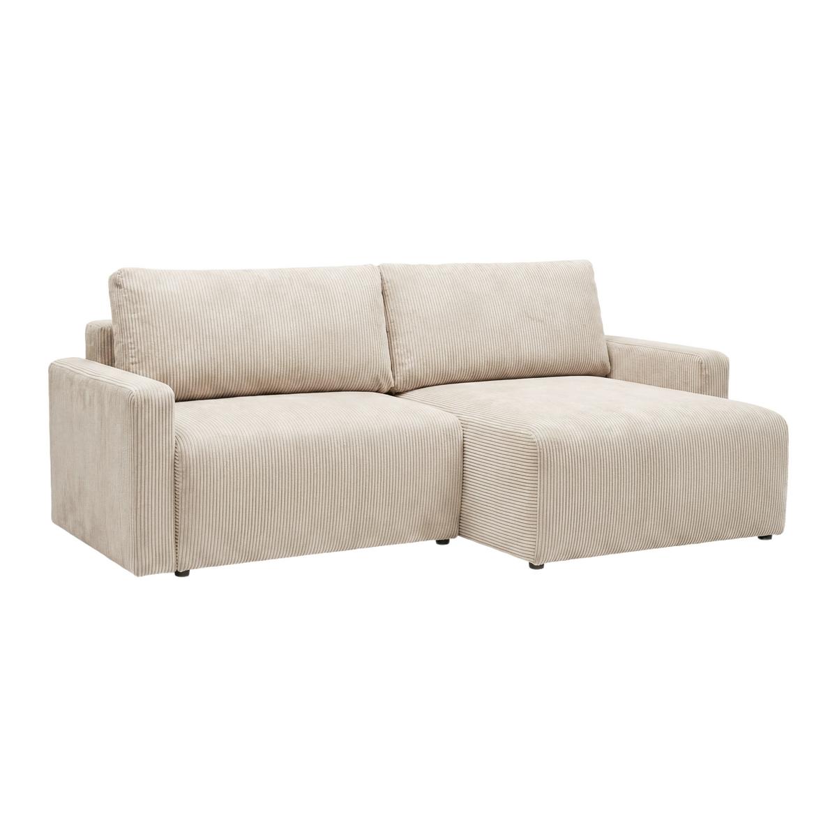 Rohová sedačka DAVE, obojstranná,krémový menčester - krémová, Modern, textil (227/146cm) - Based