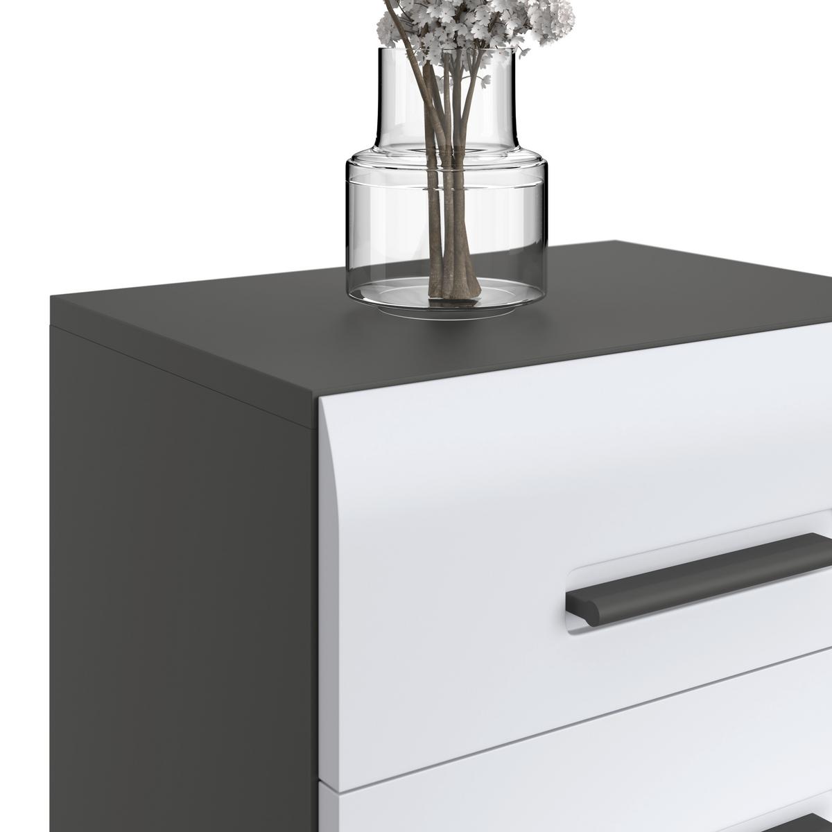 Badezimmer Unterschrank Pearl New Snol 112 BxH 40x77,4 cm - Anthrazit/Weiß, KONVENTIONELL, Holzwerkstoff (40/77,4/29,6cm)