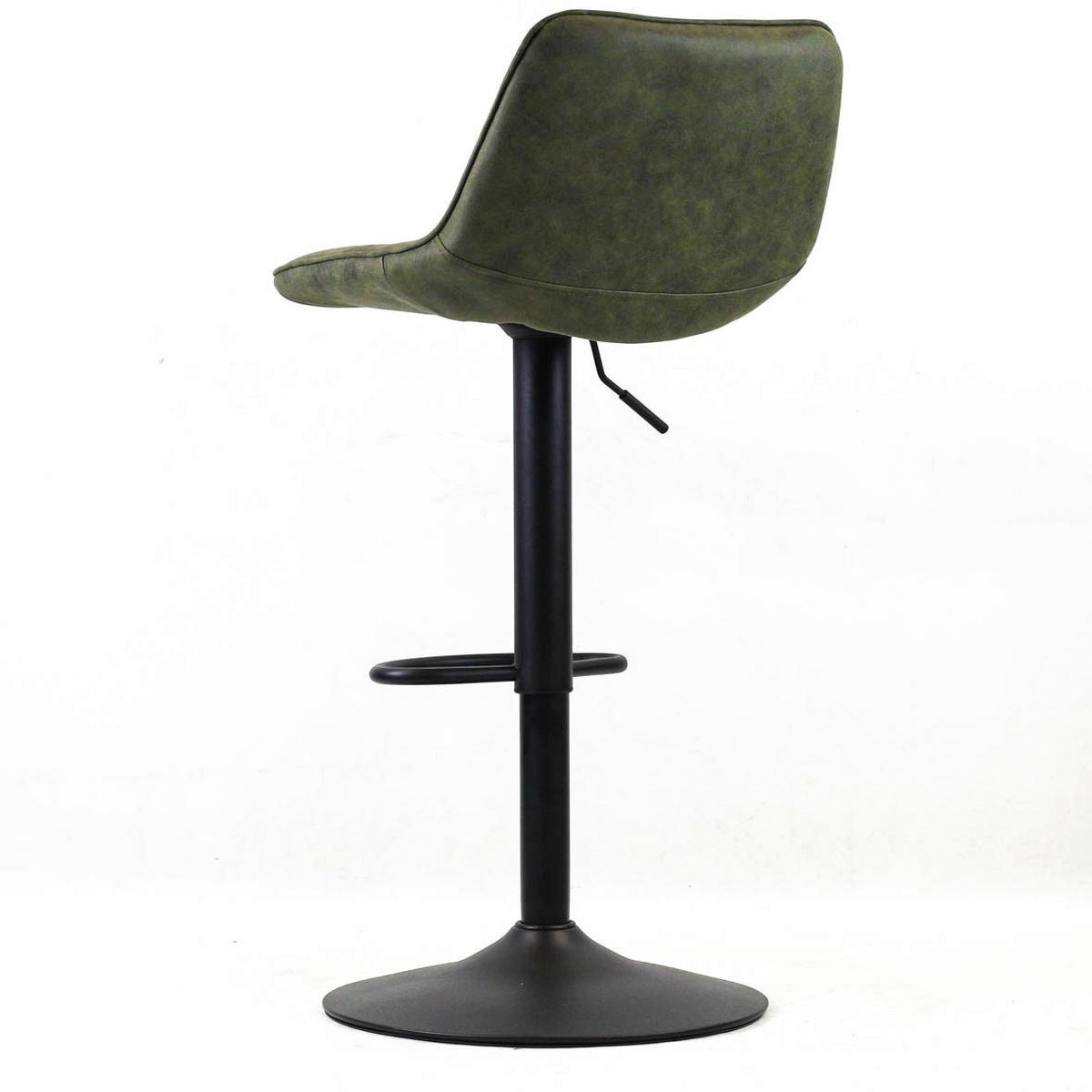 Barhocker-Set Ezra Grün B: 47 cm - Schwarz/Grün, MODERN, Textil/Metall (47/87/45cm) - MID.YOU