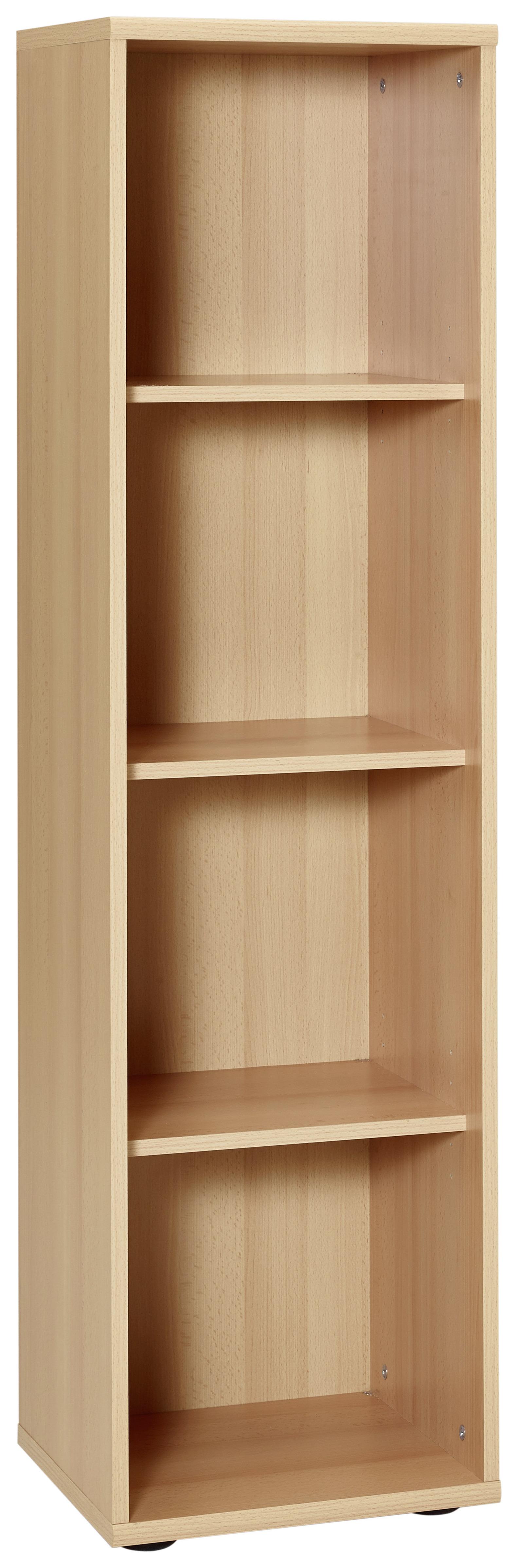 schmales Aktenregal in Buche