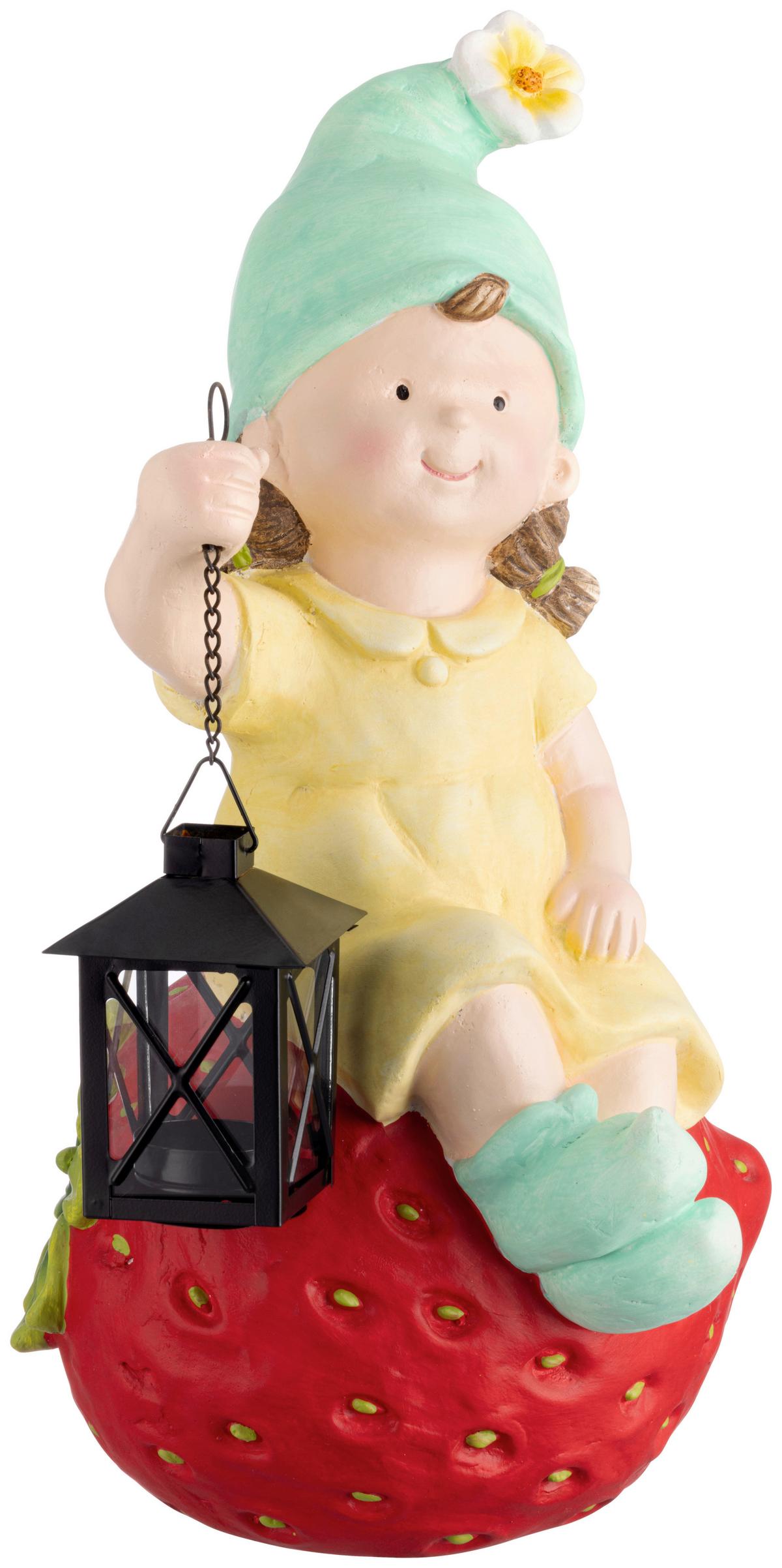 Dekofigur Kind Elisa - Gelb/Rot, KONVENTIONELL, Kunststoff (27,5/23,5/43cm) - Luca Bessoni