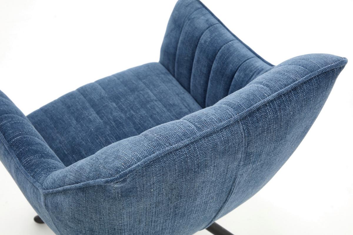 STOLIČKA S PODRÚČKAMI TRIENT - modrá/čierna, Modern, kov/textil (63/88/62cm) - Premium Living