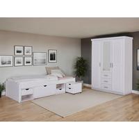 EINZELZIMMER Geraldo Weiß 3-teilig - Weiß/Naturfarben, MODERN, Holz - MID.YOU