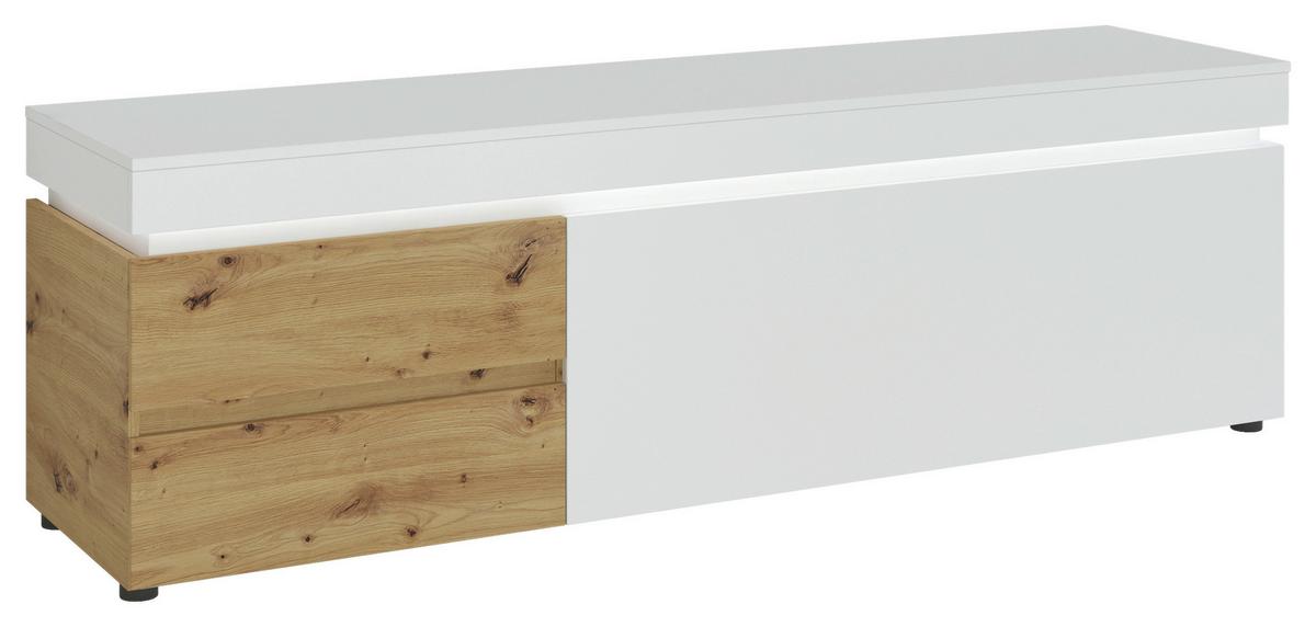 TV-Element Luci Weiß Eiche Artisan/Weiß B: 180,5 cm - Eiche Artisan/Weiß, Trend, Holzwerkstoff (180,5/56,6/48cm) - MID.YOU