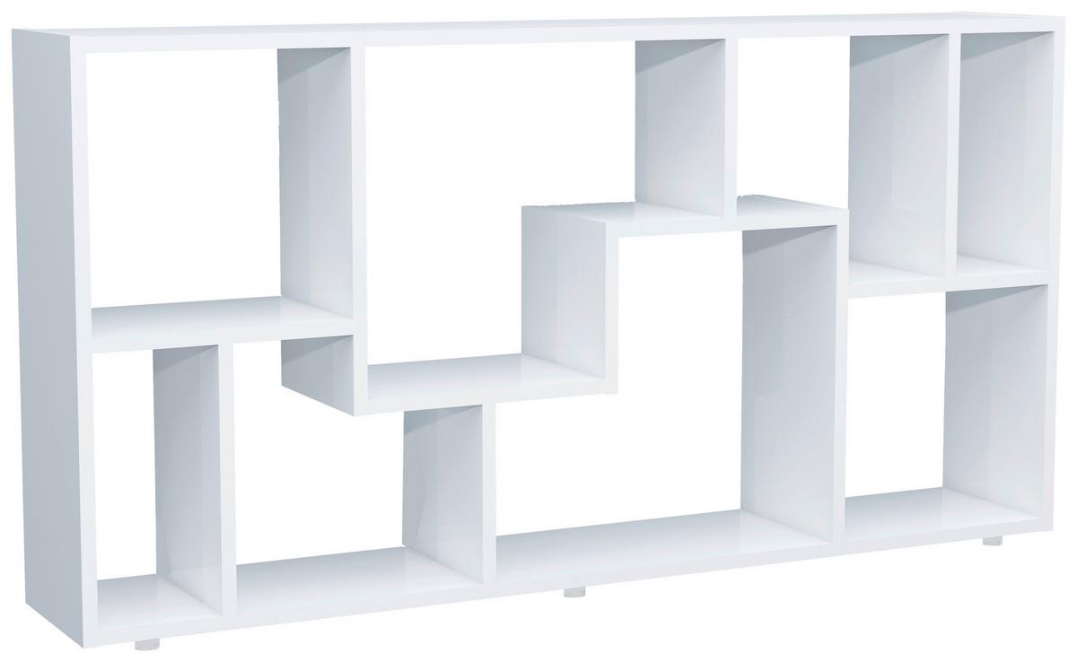 Regal Lanisa Weiß B: 116 Cm - Silberfarben/Weiß, Design, Holzwerkstoff (116/58/20cm) - MID.YOU