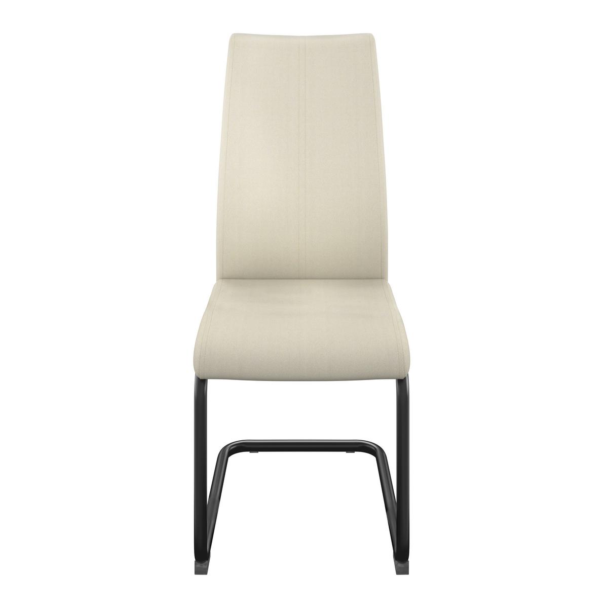 Schwingstuhl Anne Webstoff creme gepolstert - Creme/Schwarz, KONVENTIONELL, Textil/Metall (44/96/57cm)
