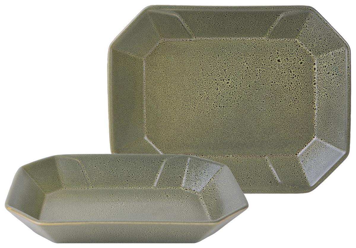 Schüsselset Keramik Grün 2--Teilig. Bxh: 22x17 Cm - Grün, Basics, Keramik (22/17cm) - Creatable