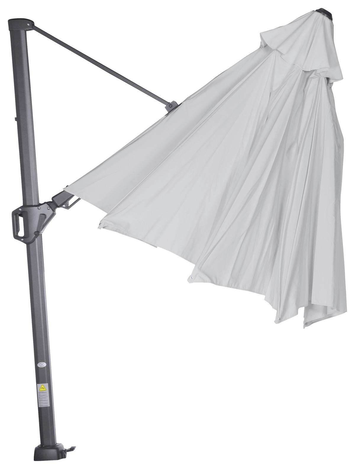 Ampelschirm Sunset N+ Ø 350 H: 252 Cm Anthrazit/grau - Anthrazit/Grau, KONVENTIONELL, Textil/Metall (350/350cm) - Siena Garden