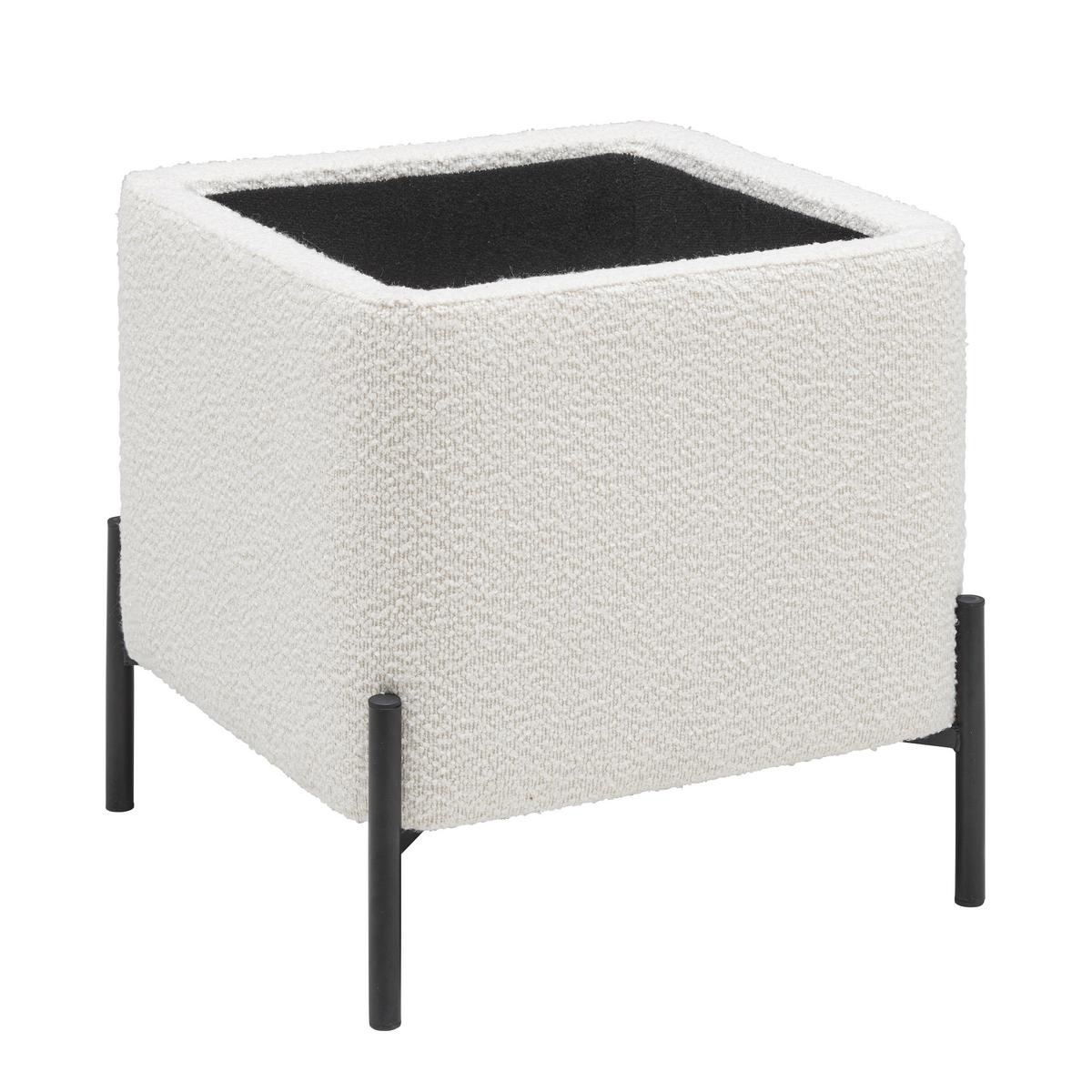 Taburet s úložným priestorom MIXO - čierna/biela, Modern, kov/kompozitné drevo (43cm) - Mömax