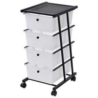 Rollcontainer Conny Schwarz/Weiß B: 33 cm - Schwarz/Weiß, MODERN, Kunststoff/Metall (33/70/40cm)