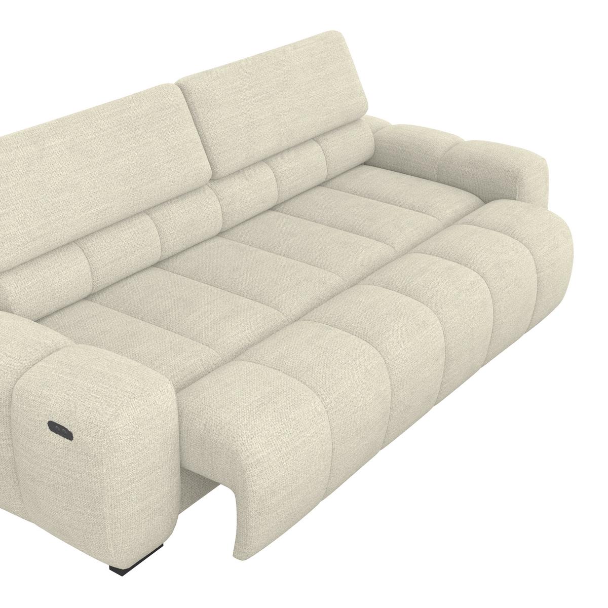 Bigsofa Bull Webstoff creme, B: 248 cm - Creme/Schwarz, Design, Textil (248/77-97/108cm) - Luca Bessoni
