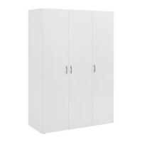 Šatníková skriňa JOE - biela/hliníková, Konventionell, kompozitné drevo/plast (121/177/51cm) - Based