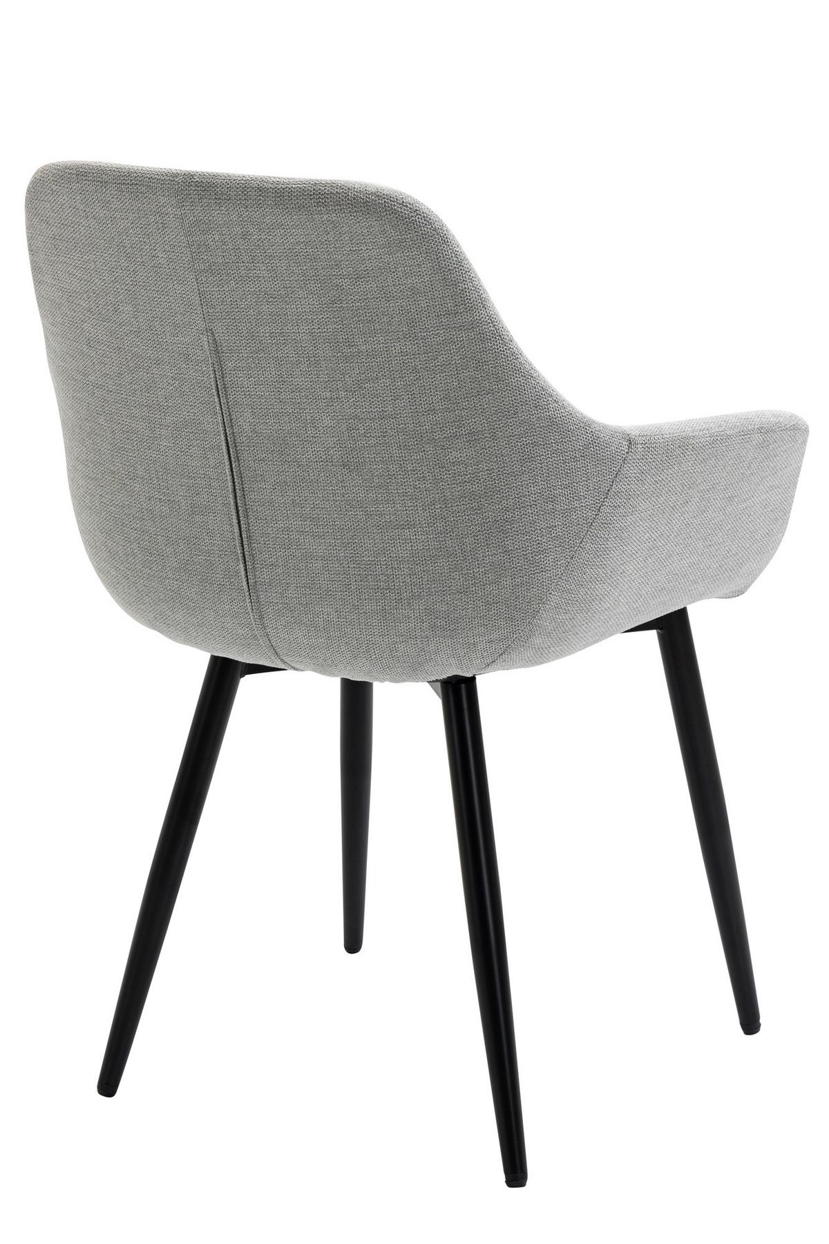 Armlehnstuhl-Set Hellgrau B: 64 cm - Hellgrau/Schwarz, MODERN, Textil/Metall (64/86/59cm) - Livetastic