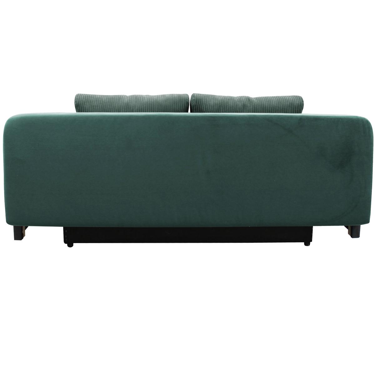 Schlafsofa Stella Grün B: 197 cm - Schwarz/Grün, Design, Textil (197/90/83cm) - MID.YOU