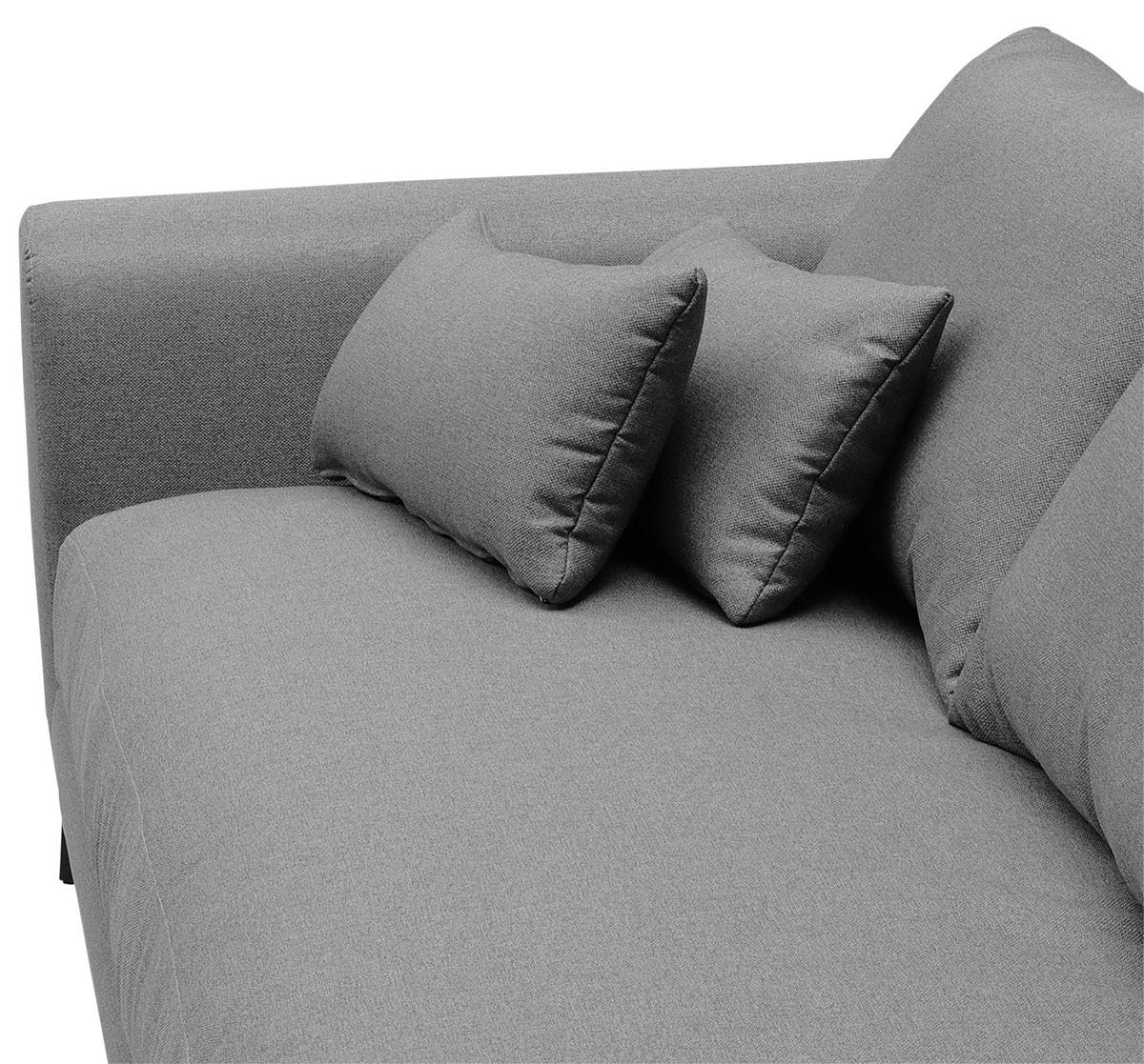 Ecksofa Berlin Dunkelgrau S: 313 cm - Dunkelgrau/Schwarz, Design, Textil (313/172cm) - Livetastic