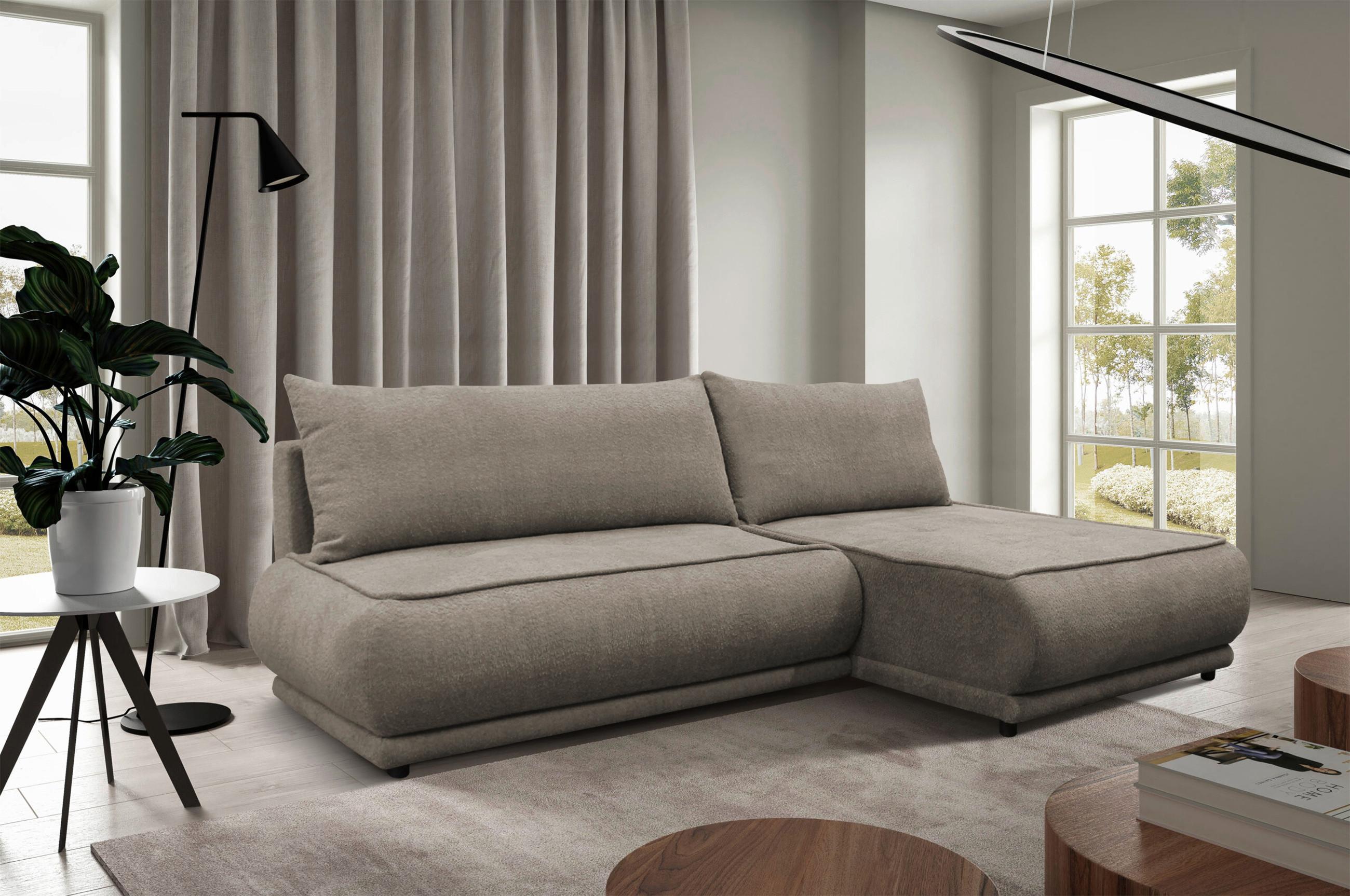 Ecksofa Paros Creme 277x179 Cm - Beige/Schwarz, Design, Textil (277/179cm) - MID.YOU