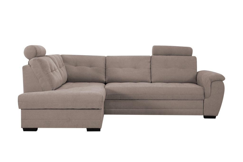 Rohová sedačka FALCO, ľavá, svetlosivá ženilka,2x op.hlavy - čierna/svetlosivá, Konventionell, drevo/kompozitné drevo (183/251cm) - Ondega