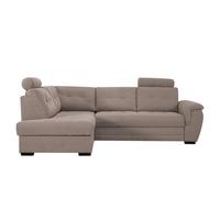 Rohová sedačka FALCO, ľavá, svetlosivá ženilka,2x op.hlavy - čierna/svetlosivá, Konventionell, drevo/kompozitné drevo (183/251cm) - Ondega