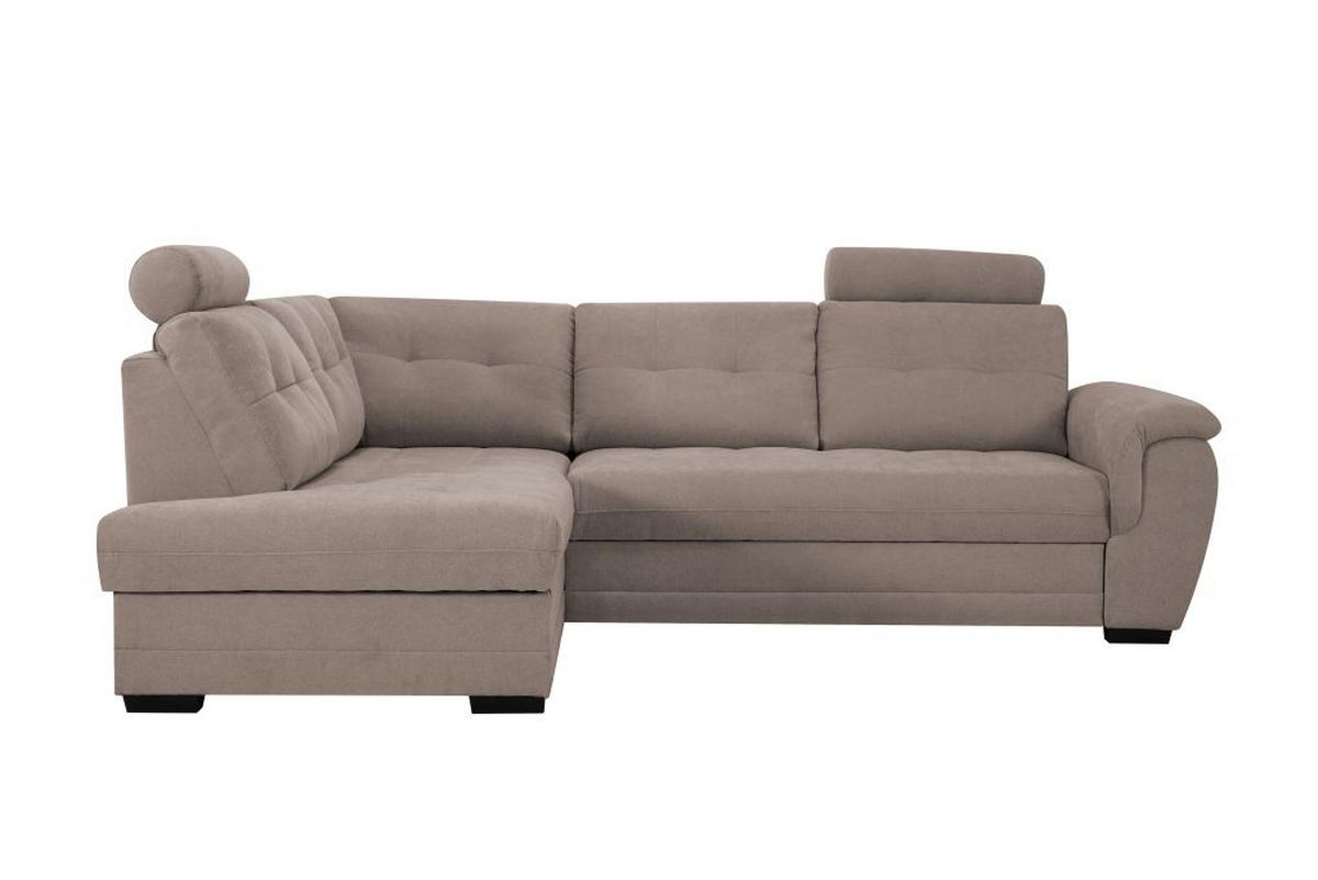 Rohová sedačka FALCO, ľavá, svetlosivá ženilka,2x op.hlavy - čierna/svetlosivá, Konventionell, drevo/kompozitné drevo (183/251cm) - Ondega