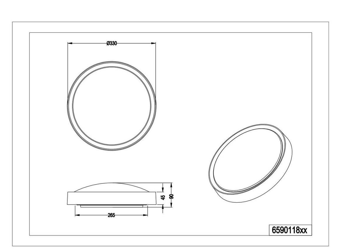 Led-deckenleuchte Clarimo Ø 33 Cm, 1-Flammig, Rund - Weiß, Basics, Kunststoff (33/9cm) - Trio Leuchten