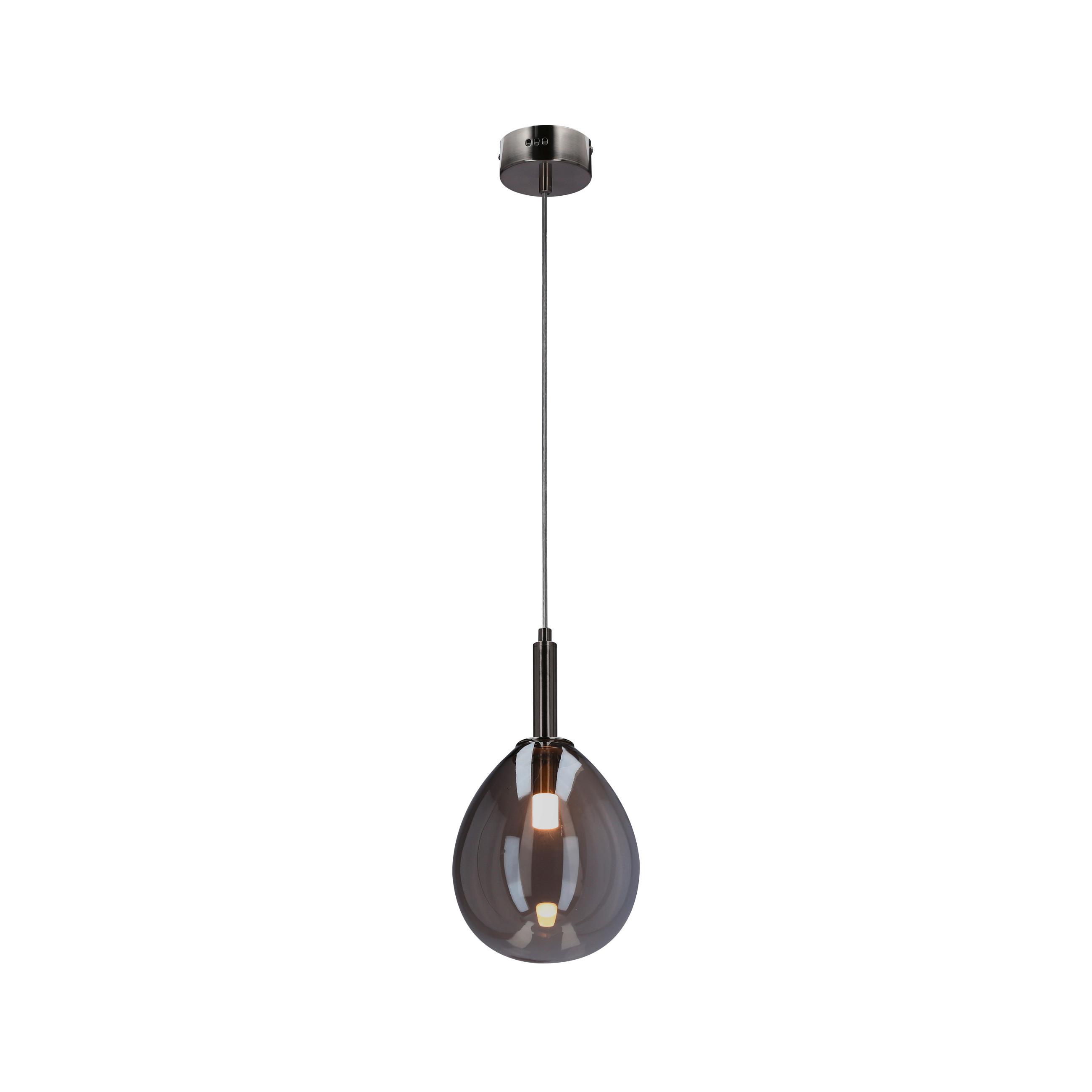 LED-Hängeleuchte 50133211 Lukka - Chromfarben/Silberfarben, Design, Glas/Metall (18/18/115cm)