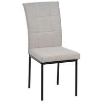 Vierfußstuhl Finn Webstoff Beige, B: 44 cm - Beige/Schwarz, KONVENTIONELL, Textil/Metall (44/96/61cm) - MID.YOU