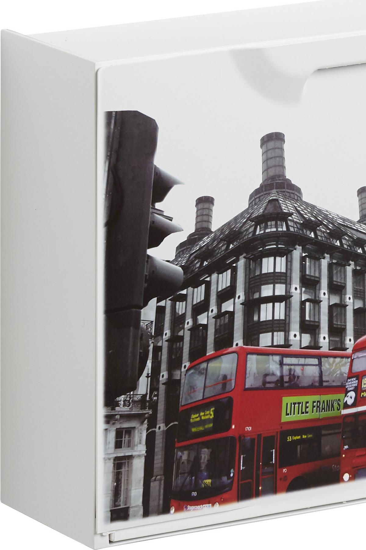 Schuhkipper London 2 1 Klappe Weiß B: 51 Cm - Rot/Schwarz, MODERN, Kunststoff (51/40,1/17,3cm)