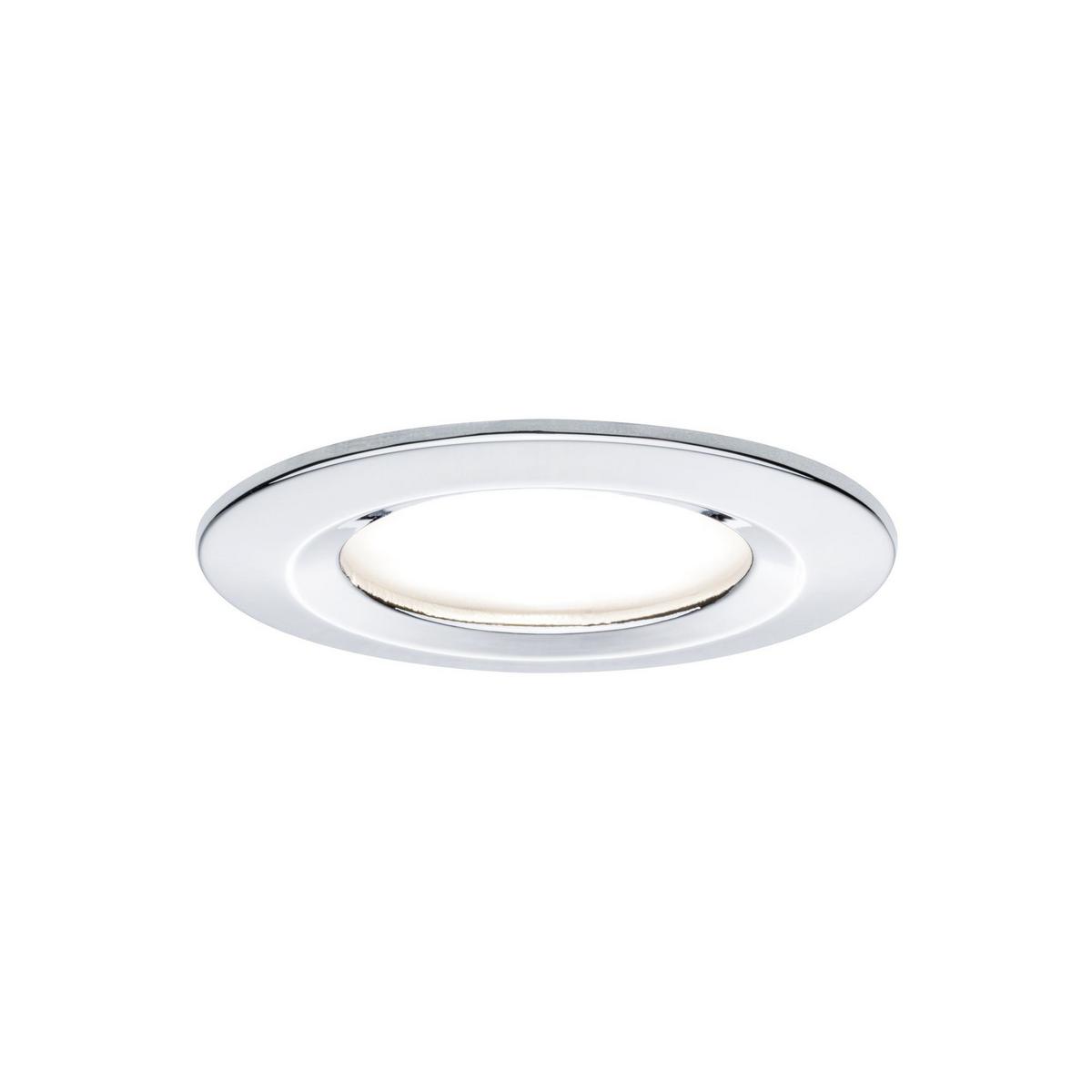 LED-Deckenleuchte Ø 7,8 cm 3er-Set Alufarben Rund - Chromfarben/Alufarben, Basics, Metall (7,8cm) - Paulmann